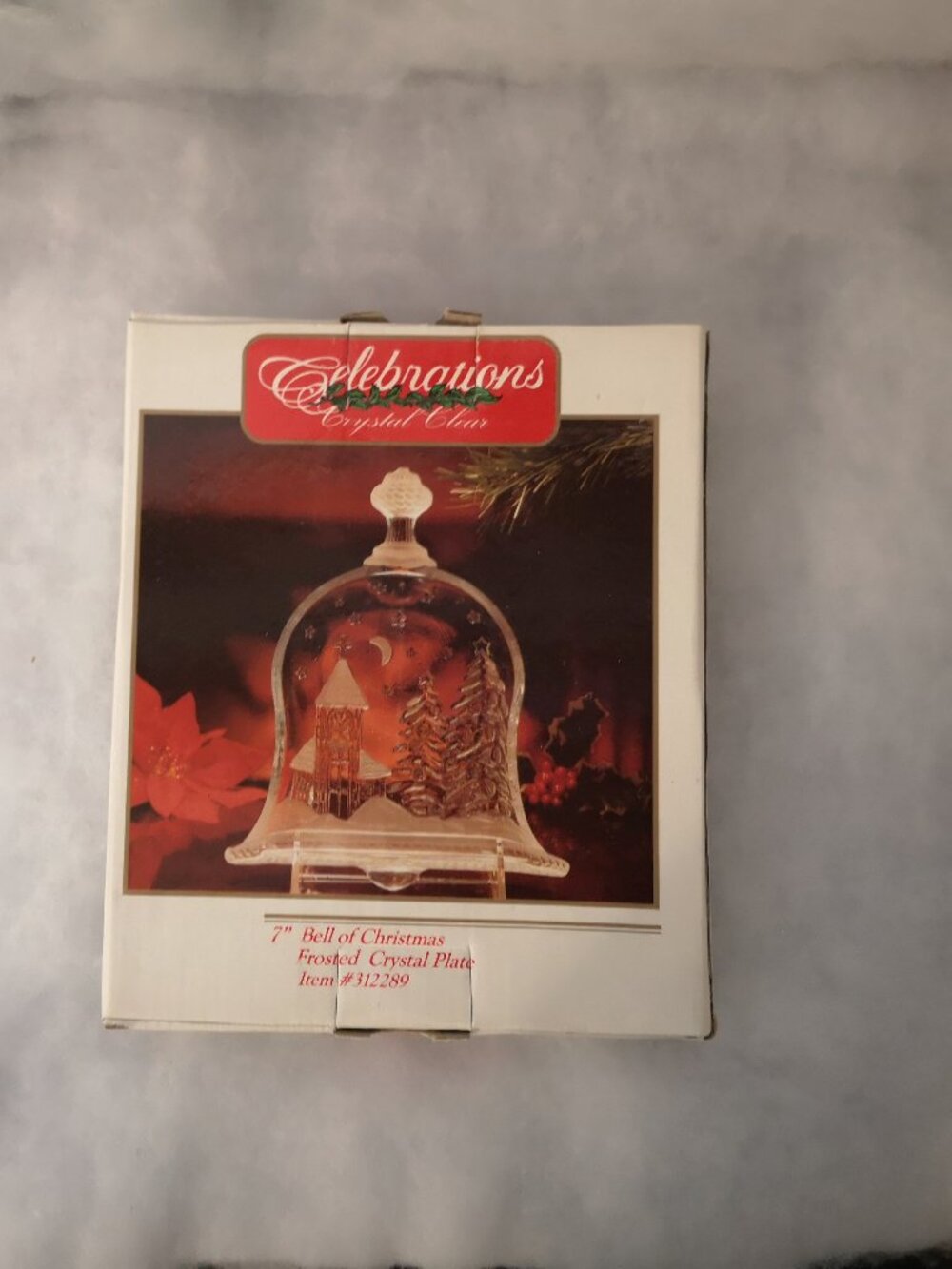Celebrations Crystal Clear 7" Bell of Christmas Frosted & Clear Crystal Plate